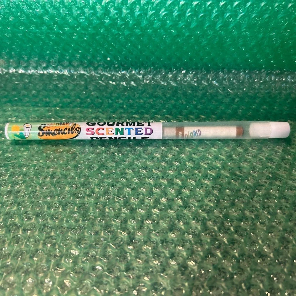 RARE Colored Smencils -ROOT BEER-Gourmet Scented Pencils Eco Newspaper RETRO